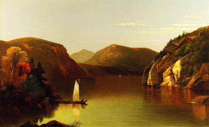 Moore, Albert Joseph Setting Sail on a Lake in the Adirondacks